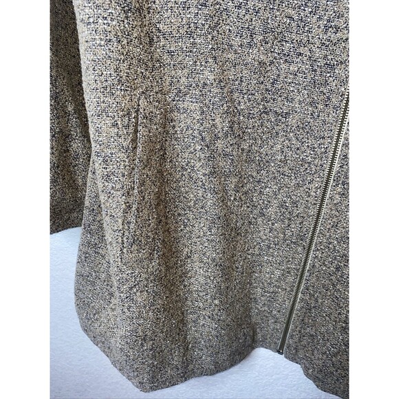 Mino Lombardi Wool Silk Tweed Womens 12 Zip Trench Jacket gorp Speckle ITALY - Picture 4 of 12